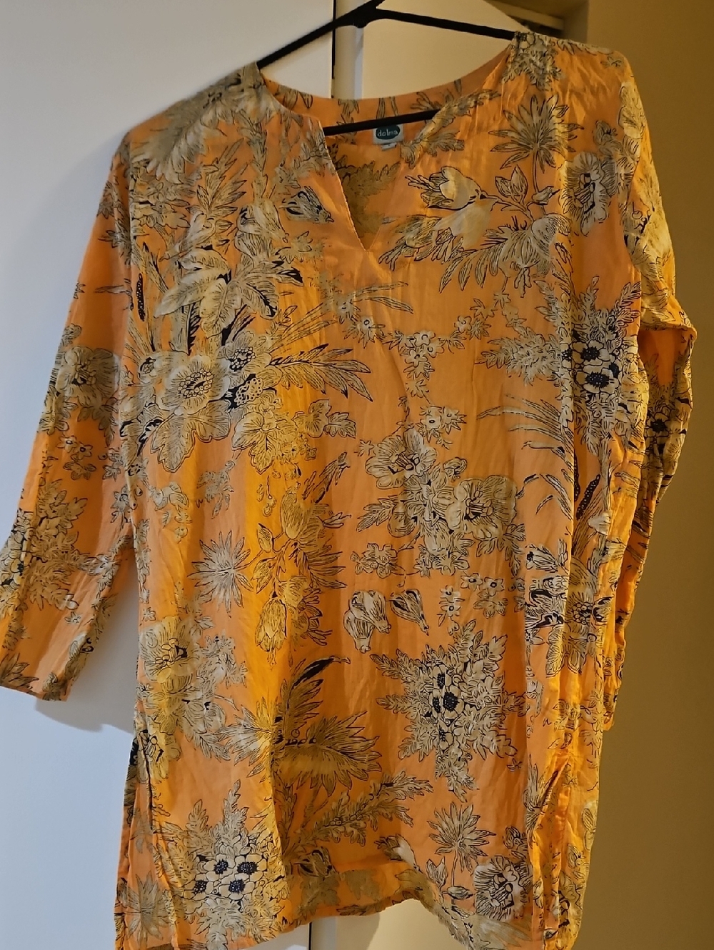 Dolma- Floral Orange Tunic Top